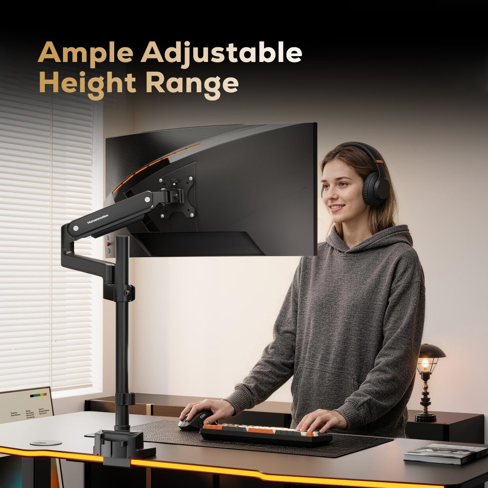 Humanmotion T860P-1B Pole-Mounted Monitor Arm – Humanmotion